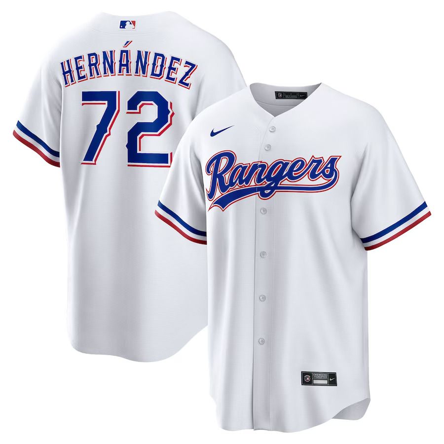 Men Texas Rangers #72 Jonathan Hernandez Nike White Home Replica Player MLB Jersey->->MLB Jersey